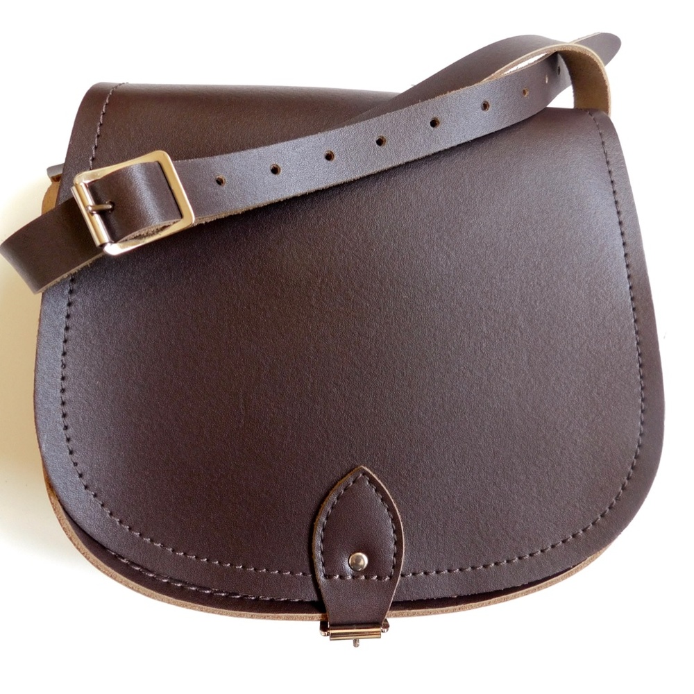 Chocolate Leather Saddle Bag